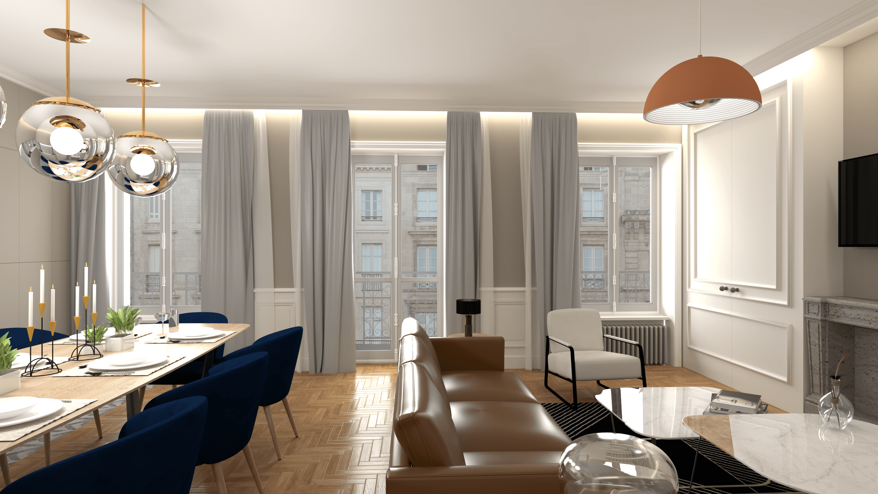 Rendu 3D d’un espace de vie